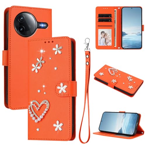 �X�}�z�P�[�X �Ή��@�� for Redmi K80 / K80 Pro,�Ή��@�� for Xiaomi Poco F7 Pro/Poco F7 Ultra �������[�h�y�J�[�h�z���_�[�t�����z �t���b�v�J�o�[ �}�O�l�b�g�o�b�N�� �L�b�N�X�^���h�z Orang