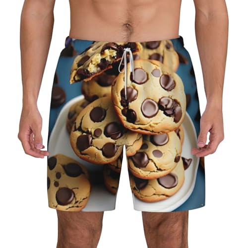 Short de bain imprimé biscuits respirant et léger pour l'été