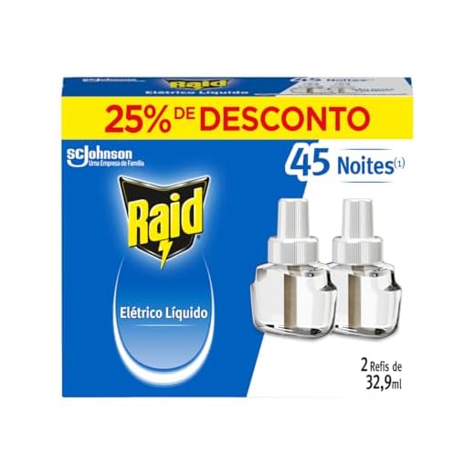Inseticida Elétrico Líquido Refil Regular 2 Unidades, 32.9 ml Cada, Raid, 2 unidades, pacote de 2