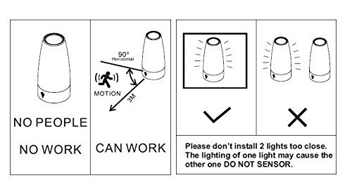 Lampe de table, veilleuse LED rétro, lampe de chevet avec détecteur de mouvement sans fil PIR, lampe de nuit alimentée par piles pour salon, chambre, salle de bain, couloir, cuisine