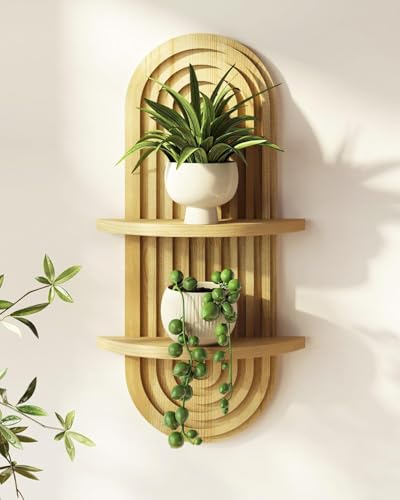 Bamworld Boho Wall Decor Plant Wall Shelf Mid Century Modern