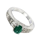 Anillo bañado plata piedra Malaquita mujeres de T1062CB17_63 (20.1)