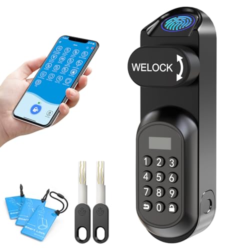 WELOCK U81 Smart Lock,Türschloss Fingerabdruck,Elektronisches Türschloss Code mit RFID Karte,APP und WiFi,Fingerabdruck Schloss Haustür IP65,Smartes Schloss Schließzylinder für Türen von 50-95mm