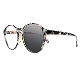 dareway revolution scooter  Gafas de sol fotocromáticas de 7 colores para mujer, montura ovalada, talla grande, UV400 + 1.00 ~ + 4.00 (flor negra, 1.50)
