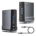 VENTION Docking Station Dual Monitor 15-in-1 Triple Display USB C Laptop Docking Station for Windows PC, Thunderbolt 3/4, Dell, HP, with Dual 4K HDMI, DP, 10Gbps USB, RJ45, 100W PD, Audio, SD/TF