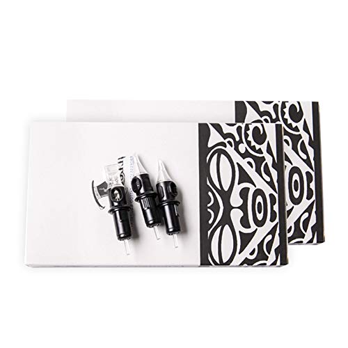 One Tattoo World - 7pc Rotary Tattoo Machine Kit, Gloves, Ink Caps, Paper, Cartridges, and Power Supply, OTW-KPB01A