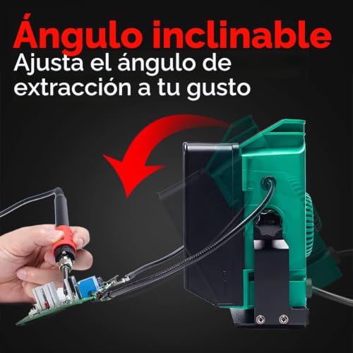 Miniatura 3 de Yihua 948dq-I Ventilador Extractor De Humos De Soldadura Extractor De Humo De Soldadura Ángulo Inclinable Con Manos Amigas 6 Filtros De Ventilador Adicionales Para Soldar Quema De Madera Y Más