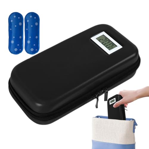 Estuche Refrigerador para Medicación | Bolsita Refrigeradora para Medicamentos con Compresas Frías - Organizador Reutilizable con Indicador De Temperatura para Uso En Exteriores, Escuela,