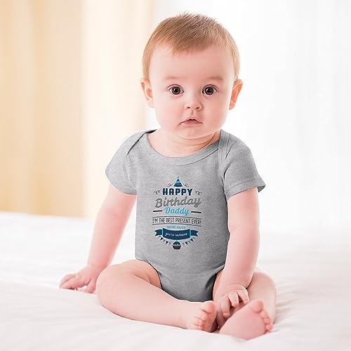 Happy Birthday Daddy Baby Romper Short Sleeve Baby Boys One-piece Rompers White Infant Clothes2