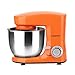 KASANOVA Impastatrice planetaria multifunzione a 6 velocità - ciotola in acciaio da 2 litri, gancio a foglia, gancio a spirale e frusta - Potenza 800 W - Colore arancione