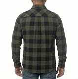 ROCK-IT Apparel Męska Koszula Flanelowa z Długim Rękawem, Miękki Premium Materiał, Wytrzymała Koszula w Kratę Lumberjack do Pracy i na Co Dzień, Zapinana na Guziki, Rozmiary S-5XL Czarny/oliwkowy 4XL