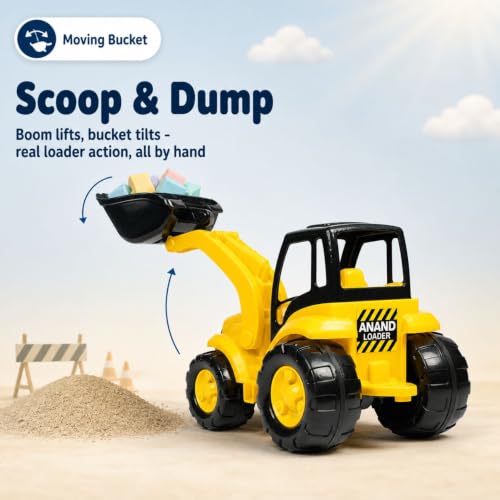 Image of Loader Interactive Construction Vehicle Toy for Kids with Front Loader Bucket Action Durable Design for Boys and Girls Ages 3+