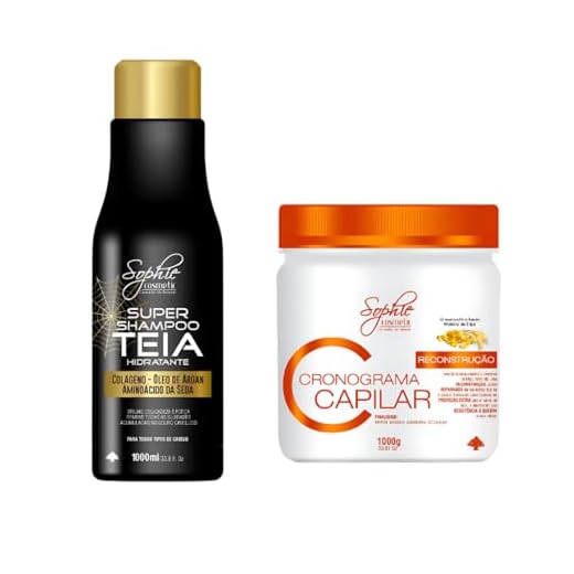 Kit Reconstrução Profunda, Shampoo Teia 1L + Máscara Cronograma Capilar 1kg, Para Cabelos Danificados