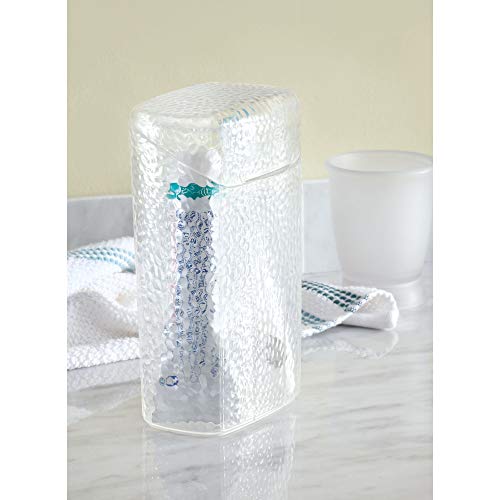 Idesign Rain Toothbrush Holder With Lid For Toothpaste, Electric Toothbrush, Water Flosser And More, 3.32" X 4.73" X 8.15", Clear #TOP3
