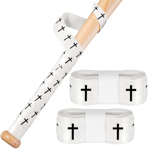 Strdfeve 2 Pcs Cross Baseball Bat Grip Tapes,1.5mm Non-Slip Softball Bat Wrap Tape,Full Adhesive and Precut Batting Tape for Baseball Softball Cricket Sports Bat Grip Replacement