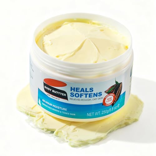 Body Butter Con Shea Butter E Vitamina E,Crema Corpo Idratante,Texture Burrosa Non Grassa,Cura Corpo Completa,Idratazione Duratura,Migliora La Rugosità,Per Pelle Secca,250g