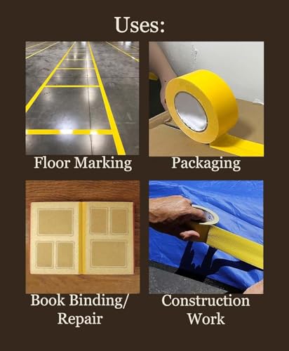 Image of Caretaker Yellow Shuttering Tape - 60mm x 25m Roll Shuttering Tape /Concrete tape /Bopp Tape Used In Slab For Construction Of Buildings & Multi Purpose Use |Easy Formwork and Construction (10)