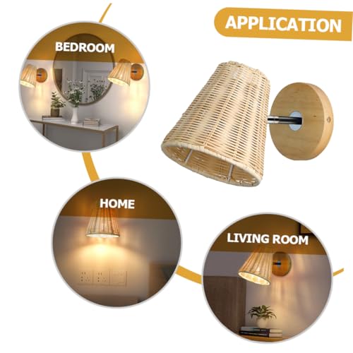 Aplique de pared de ratán para iluminar esquinas oscuras en salones 3