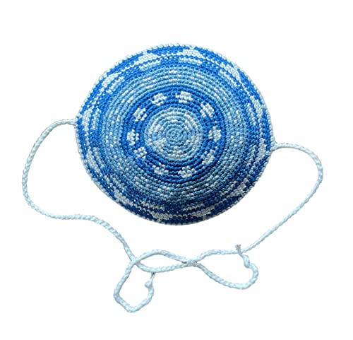 Romy & Rosie Crochet Brit Milah Yarmulke/Kippah with Ties/Baby Size 4.5 inch 11.5cm