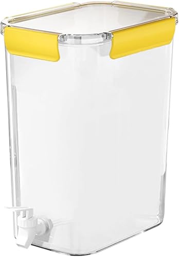 Garneck Plastic Water Dispenser with Faucet Large Capacity Drink Pitcher for Fridge Lemonade Juice Tea Container Convenient Spout for Easy Pouring