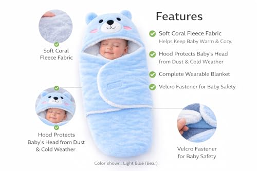 Image of BRANDONN Baby Blanket Newborn Combo Gift Pack of Swaddle Wrapper, 0-9 Months, Length 68 cm x Width 68 cm, Pack of 2 Pcs.