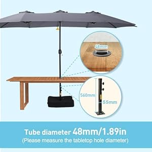 15ft large patio umbrella double sided extra large umbrella with base rectangular patio umbrella double sided umbrella for yard lawn gardengrey  urban country home decor