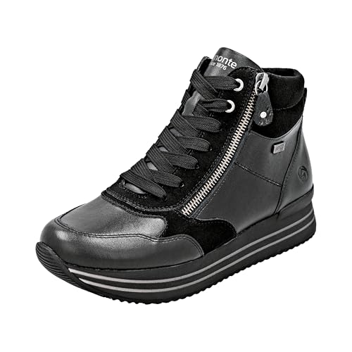 Remonte Femme D1371 Baskets Hautes en Cuir Premium avec Finitions Cousues Main