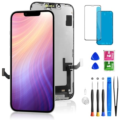 for iPhone 14 Screen Replacement 6.1 Inch Diykitpl 3D Touch LCD Display for A2649 A2881 A2884 A2883 A2882 with Repair Tools Kit+Waterproof Frame Sticker+Tempered Glass