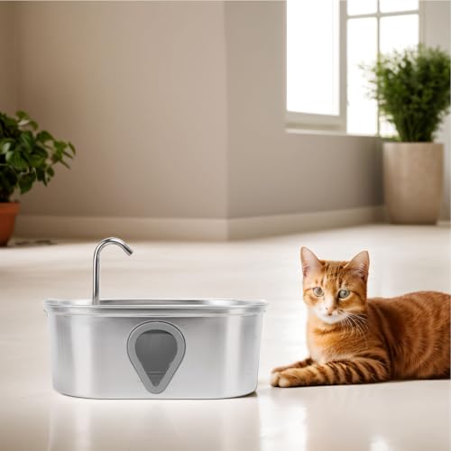 Fuente para gatos acero inoxidable 35L capacidad miniatura 3