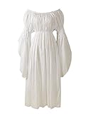 ReminisceBoutique Renaissance Medieval Costume Pirate Faire Celtic Chemise Under Dress (Regular, Cream)