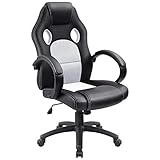 Furmax High Back Office Gaming Chair Computer Desk Chair,Ergonomic Adjustable Racing Chair,Task Swivel Executive Chair with Lumbar Support (White)