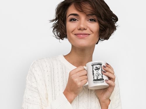 Taza cerámica Memento Mori 15 oz blanco y rojo miniatura 2
