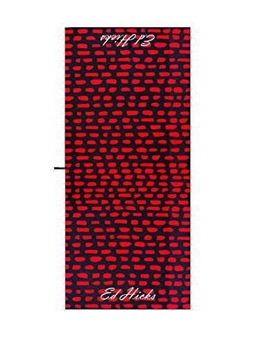 Ed Hicks - Toallas de playa grandes para mujer, talla XL, 200 x 90 cm, microfibra premium, sin arena, compacto, secado rápido, ultra absorbente, bolsa de playa incluida. 1 toalla de playa roja y negra