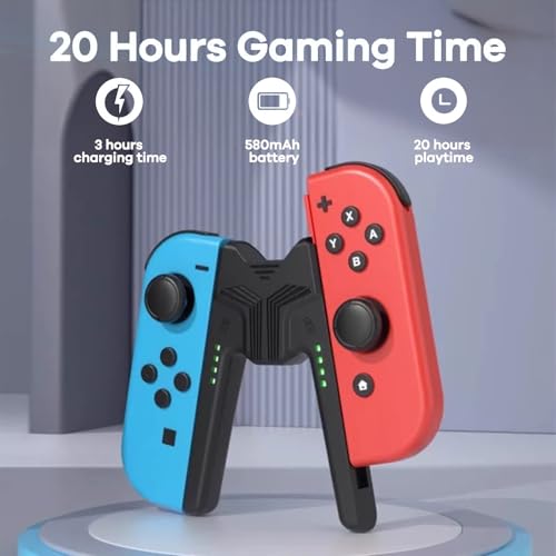 Image of CIMENNTU Switch Controller for Nintendo Switch Controller, Switch Controller Replacement Accessories with Double Vibration /Wake-Up /Motion Control /Screenshot (Bue&Red)