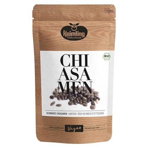 Bio Chiasamen schwarz 500 g – Rohkostqualität & naturrein – Ballaststoffreich, proteinreich & vegan – Ohne Zusätze – Ideal für Pudding, Müsli & Smoothies