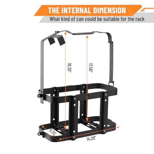 Racewill Anti-theft Jerry Can Mount Holder: Lockable Jerry Gas Can Holder Rack, 5 Gallon (20 Liter), Reinforced Welding, Anti-theft U-bayonet, Plum Stainless Steel Screws by Racewill - Image 4