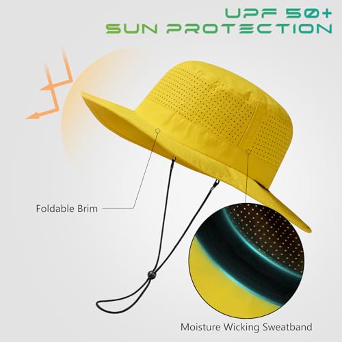 Image of UPF 50+ Bucket Sun Hat with Laser Perforated Mesh Cooling Adjustable Breathable Lightweight for Outdoor Men Women