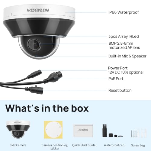 VIKYLIN 8MP 4K Mini PTZ Dome PoE IP Camera Outdoor w/ 3X Zoom,AI Detection by VIKYLIN - Used condition - Image 9