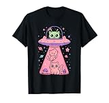 Cat UFO Cute Funny Kitty Kawaii Space Pink Spaceship Alien T-Shirt