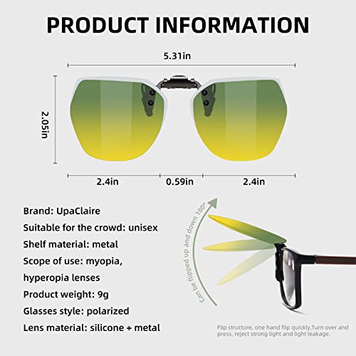 Image of Flip-Up Clip-On Polarized Sunglasses, UV Protection