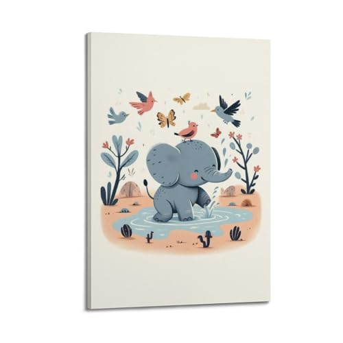 Impression sur toile bébé éléphant : le cadeau de naissance idéal pour déco de chambre