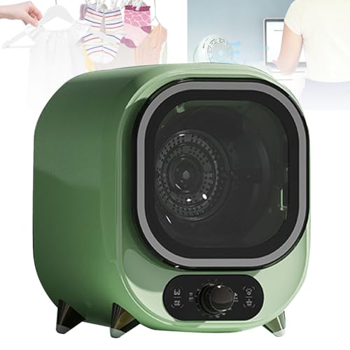 Asciugatrice piccola, Asciugatrice portatile a condensatore, Asciugatrice ventilata da 5 kg, Asciugatrice centrifuga compatta, Capacità di carico di 0,8 kg, Perfetta per l'uso su ripiano ,Green