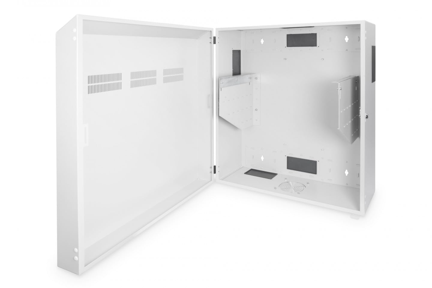 DIGITUS Armoire réseau Slim – 19 Pouces 6U – Verticale | Hauteur utile de 610 mm – Capacité de charge de 100 kg – Montage mural en saillie – pour réseaux, DVR – Gris