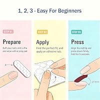 YeeLam Press on Nails & Toenails, 60Pcs 2-in-1, Glossy Black French Tip — image 4