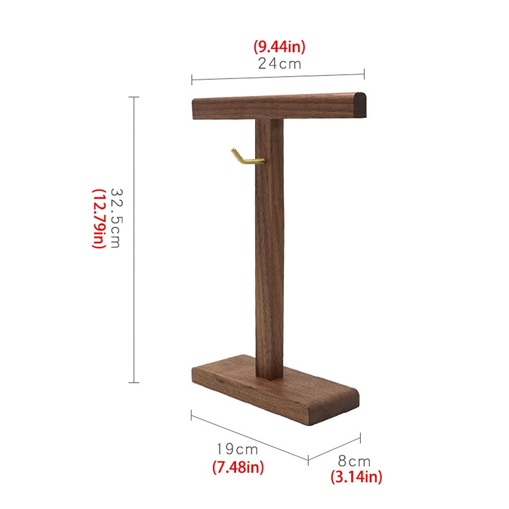 TOMYEUS Soporte Auriculares Auricular de Madera Hanger Desktop Auriculares Verticales Soporte de la Tabla Mesa Accesorios Multifuncional Auricular Pantalla Soporte Metal Hook Soporte de Cascos Gaming