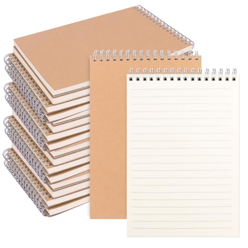 Cahiers à spirales lignés A5 lot de 20 carnets de notes marron travail