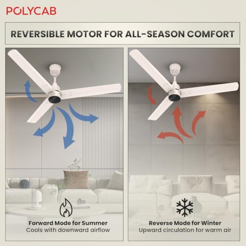 Image of Polycab Wizzy Plus 1200mm 5-Star BLDC, Remote Ceiling fan for Living Room| 55% Energy Saving, High Air Delivery | 3+1 yr Warranty【Beige Rosegold】