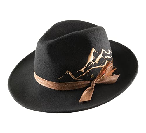 B Couture - Chapeau Fedora Pliable, imperméable, Feutre Homme ou Femme Aristide - Taille 62 cm - noir2 Cover
