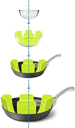 Pots and Pans Protectors, Set of 12 and 3 Different Size, Green Pot Dividers Pads/Stacking Pan Protectors/Pan Separators Pads for Protecting and Separating Pots and Pans