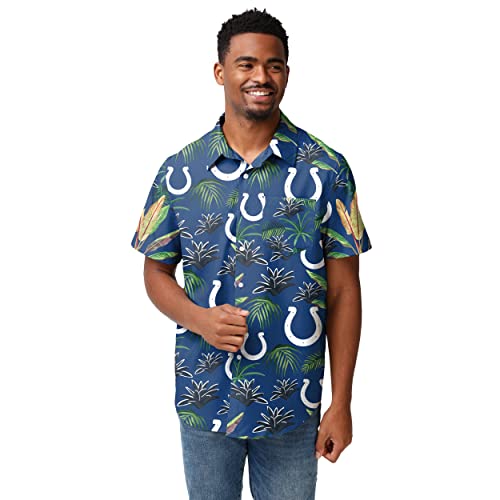 FOCO Men's NFL Team Logo Floral Aloha Tropical Victory Vacay Button Up Shirt2